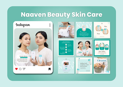 Naaven Beauty Skin Care - Instagram Post & Beauty Photography branding brochure company profile design feed graphic design illustration instagram logo ui