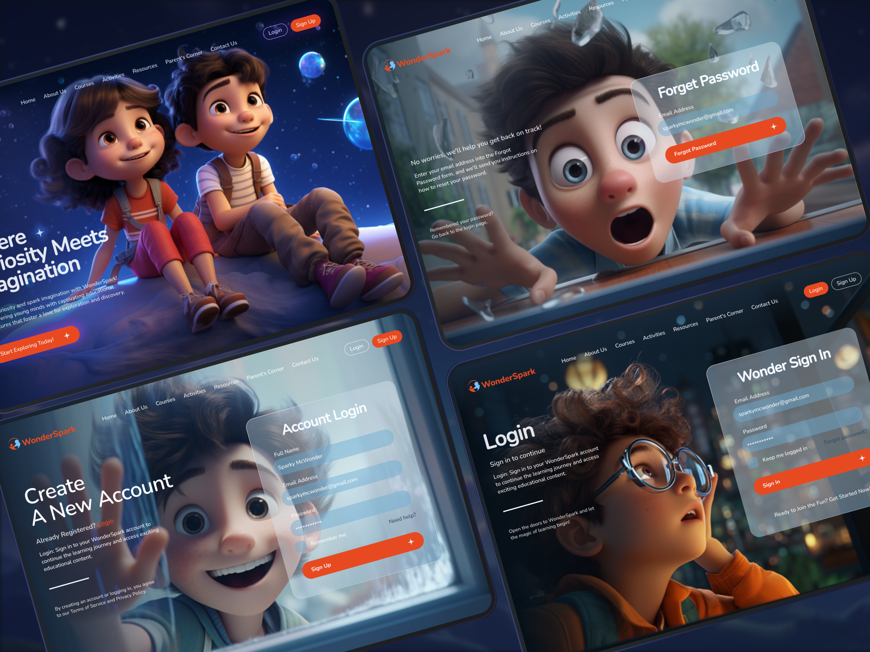 WonderSpark: A Children's Educational Website Concept cartoonweb childdevelopment children childreneducation childrenslearning childrenwebsite earlylearning edtech education educationalgames educationalwebsite kidseducation kidsexploration kindsweb learningresources learningthroughplay modernwebsite webinspo websiteforkids