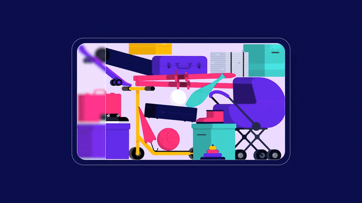 Home stuff GIF children design graphic design illustration kid loop motion graphics scooter ski sport travel trip