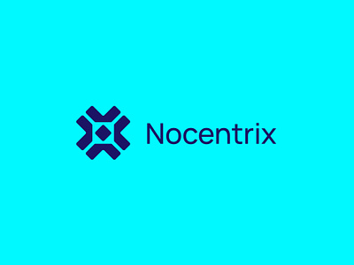 Nocentrix blue brand brand design brand identity branding centric concept diamond lightblue logo tech