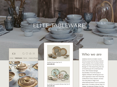 E-commerce project. Online shop luxury tableware. online shop online store product page ui web design website