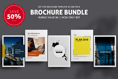 Modern Business Brochure Bundle a4 branding brochure brochure bundle bundle business clean corporate creative discount indesign letter minimalist print printable promotion save money simple template word