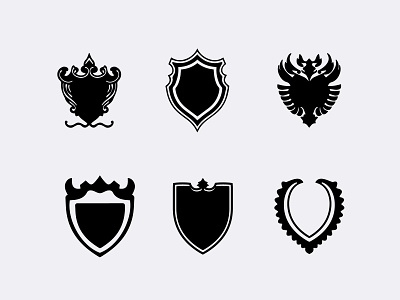 Vector Medieval Shields And Crests vector graphics