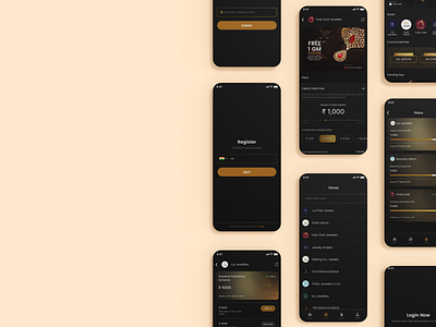 Jewellery Scheme App Screens app branding gold jewellery scheme app ui user experience ux
