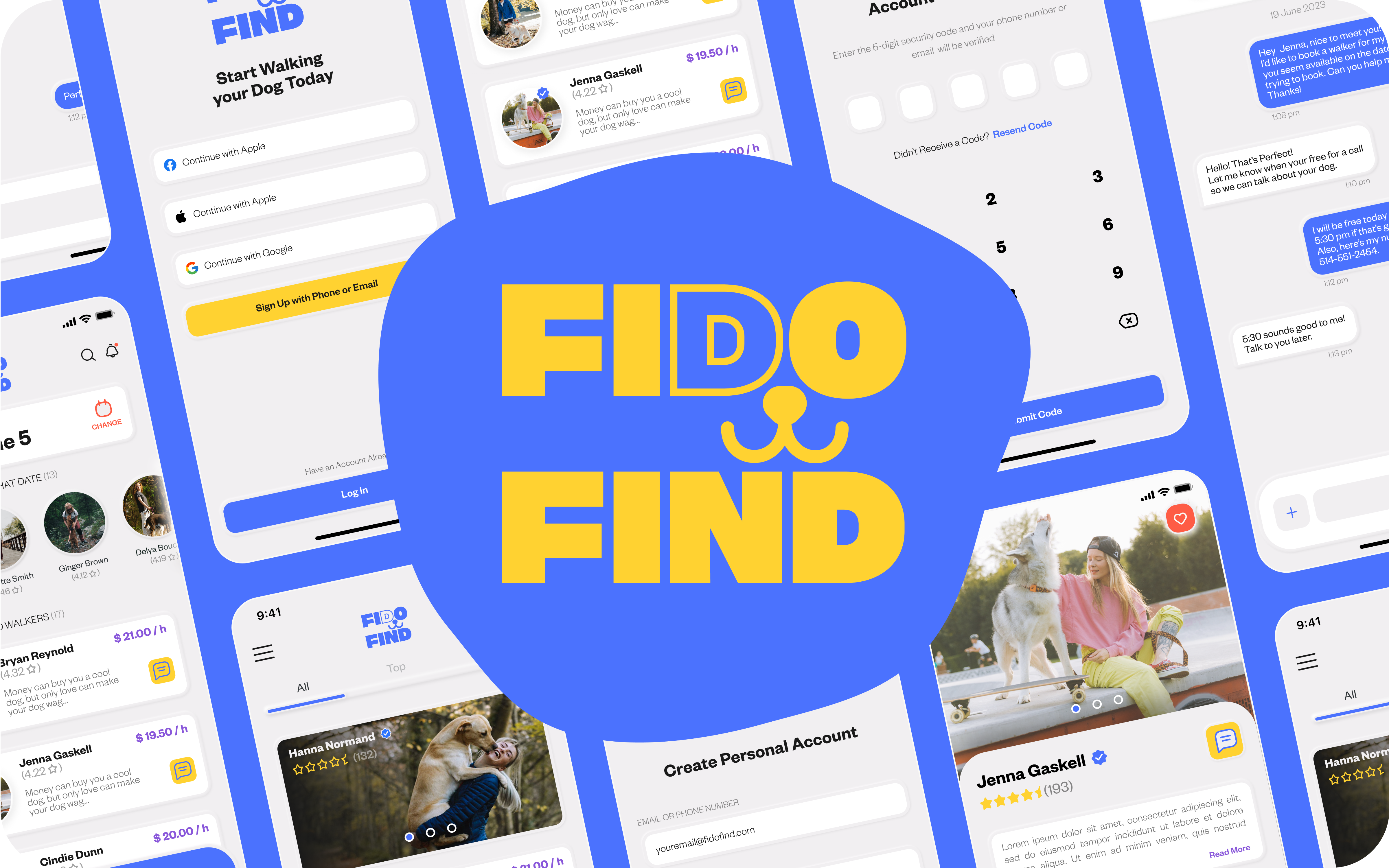 FIDO FIND Dog Walking App Concept 🐾 app branding design graphic design logo product product design prototype ui ux