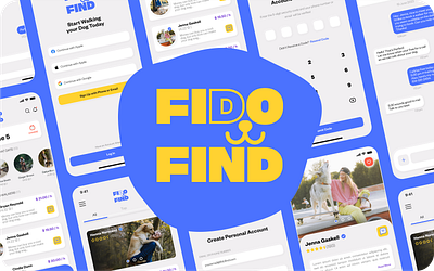 FIDO FIND Dog Walking App Concept 🐾 app branding design graphic design logo product product design prototype ui ux