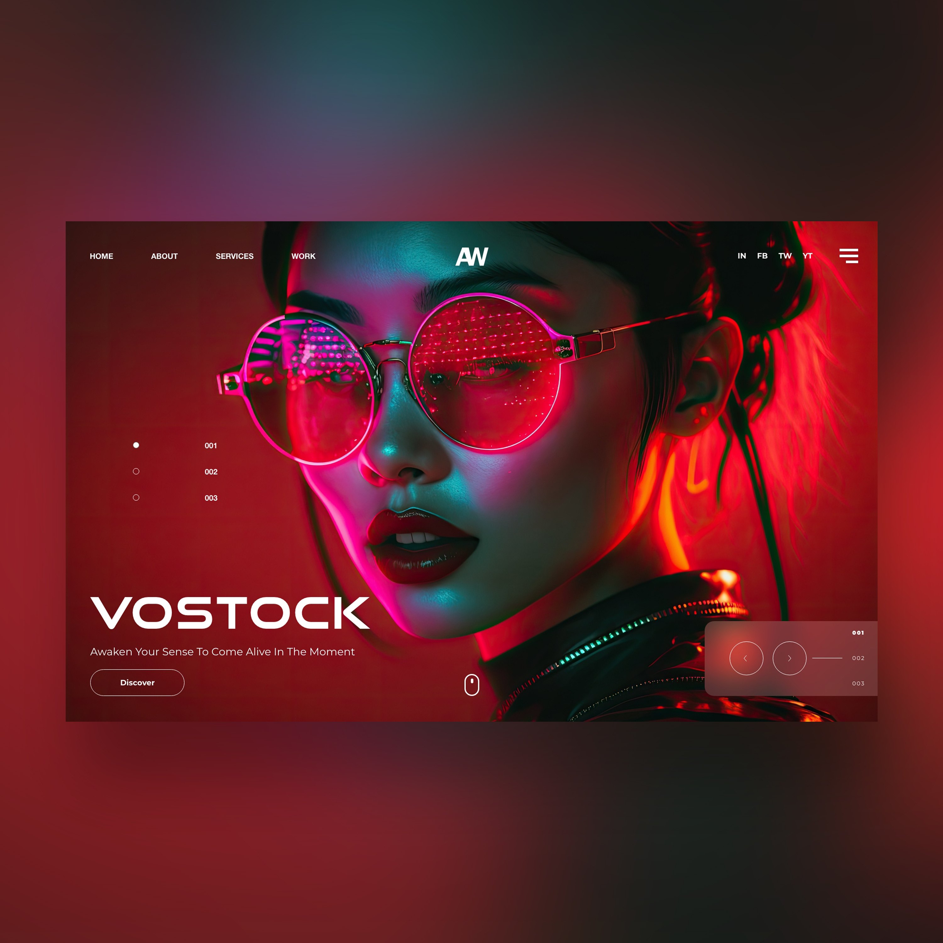 Vostock Web Ui Design Concept ai design graphic design mid journey neon nft photography red ui ui design ux ux design web design