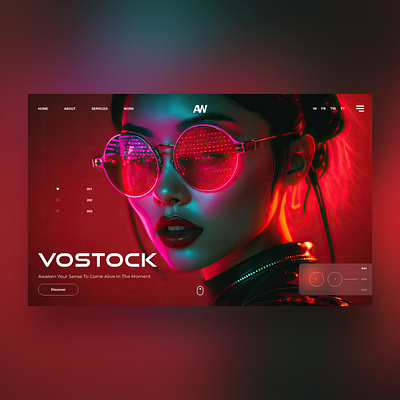 Vostock Web Ui Design Concept ai design graphic design mid journey neon nft photography red ui ui design ux ux design web design