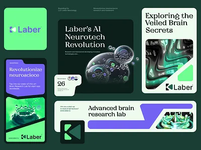 Laber AI Neurotech Branding animation branding design graphic design illustration logo prototyping ui ux vector