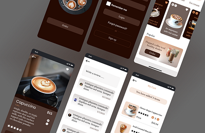 A coffee café App design design product designer ui uiux designer ux web developer