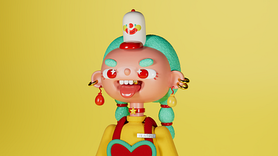 Do you want fries with that? 3d c4d character design clown clowncore cute fastfood illustration mcdonalds redshift ronald mcdonald