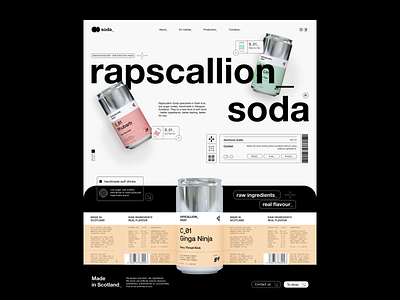 Ecommerce Soda Landing Page business creative design drinks ecommerce ecommerce website energy drink home page landing page marketing minimal packaging product design sales shopify website soda startup ui ux web design webdesign woocommerce