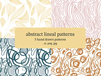 FREE 5 Abstract Lineal Patterns abstract art abstract design design digital art digital illustration floral design free design free patterns graphic design illustrator lineal design pattern art pattern design seamless pattern