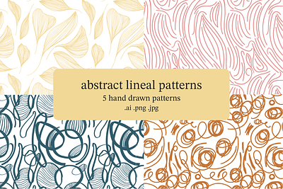 FREE 5 Abstract Lineal Patterns abstract art abstract design design digital art digital illustration floral design free design free patterns graphic design illustrator lineal design pattern art pattern design seamless pattern