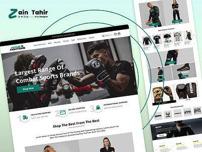 Fighter Accessories eCommerce Store atheletes boxing design ecommerce landing page ui