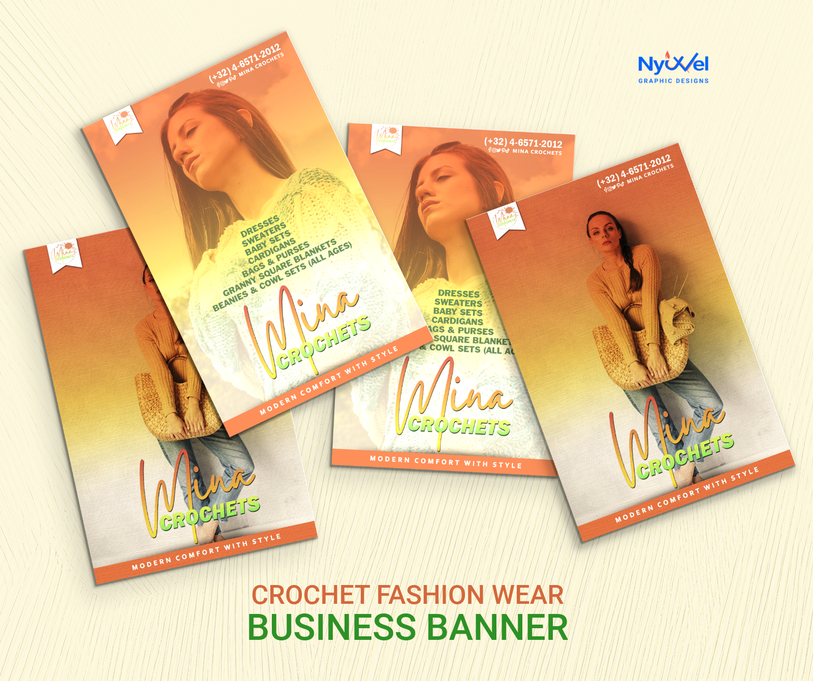 BUSINESS BANNER/FLYER - CROCHET FASHION WEAR advertising branding crochets design fashion graphic design marketing social media