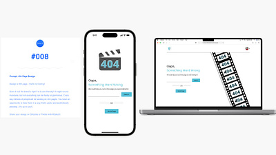 Error 404 Page 404 404 error page app ui application bookmyshow dailyui dailyui 8 dailyui day8 error page flimbuddy movie app movie website ui user interface