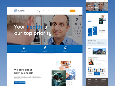 Augenzentrum Dr augenzentrum dr blue branding clean design designer doctor elegant figma graphic design home page illustration landing page medical prototype ui uiux web design