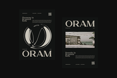 Posters for Boutique Hotel ORAM black white branding graphic design hotel posters