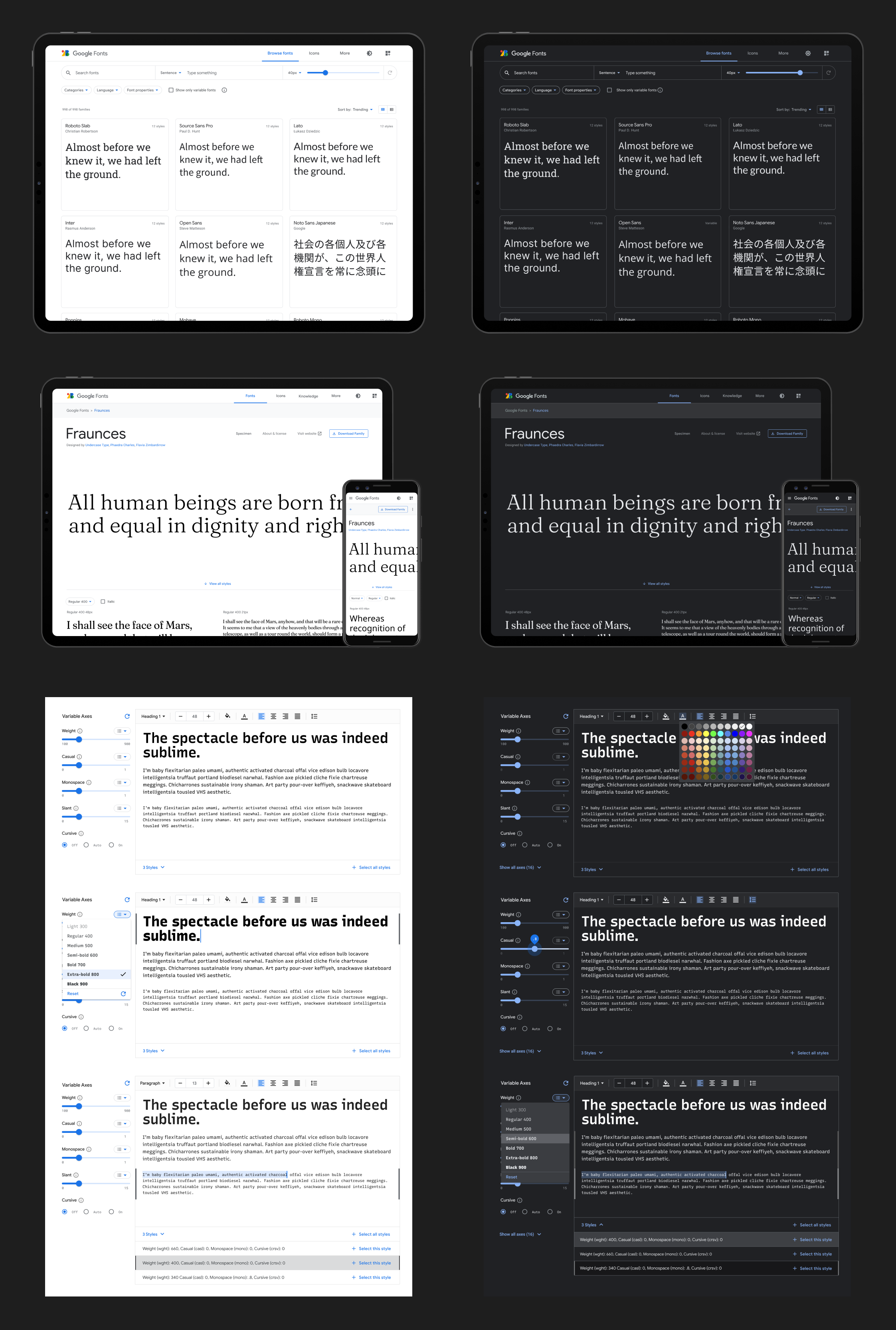 Google Fonts Redesign fonts google product design responsive web ui ux web