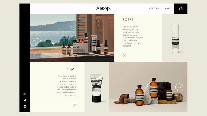 Aesop - Redesign aesop interaction design redesign ui user experience design ux website