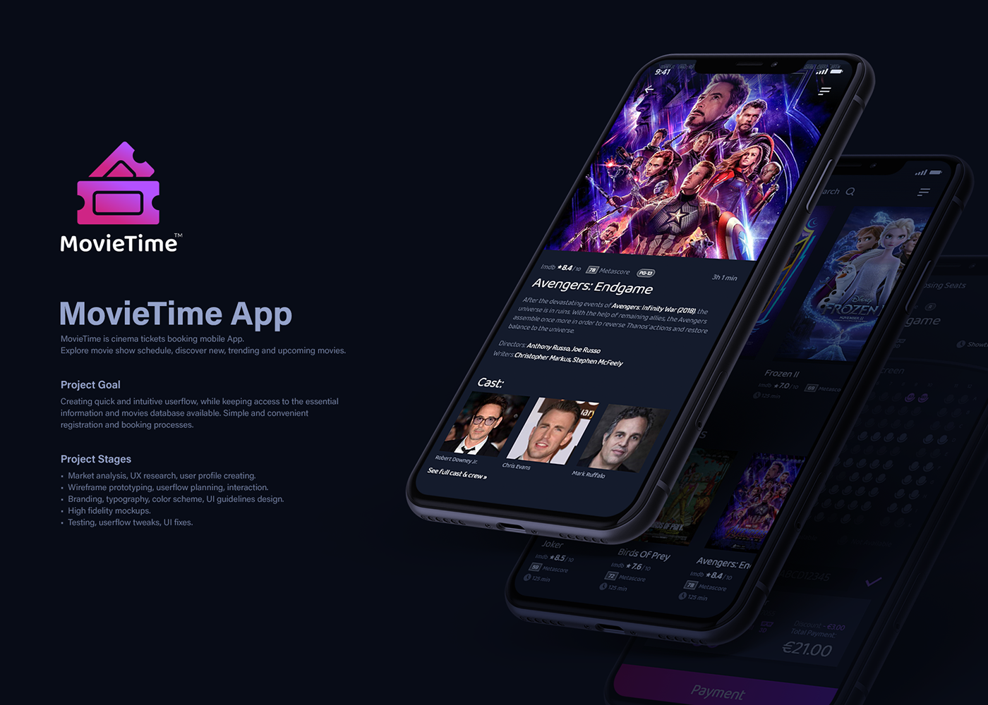 Example of Movie Mobile App UI/UX Design