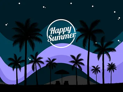 Summer night wallpaper 3d animation goodnight graphic design illustrations motion graphics night painting procreate summer wallpaper