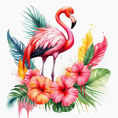Flamingo Art 3d branding graphic design logo