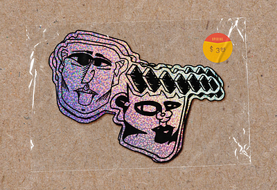 doodlesticker02_glitter funky glitter illustration sticker sticker mule