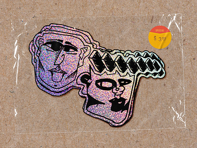 doodlesticker02_glitter funky glitter illustration sticker sticker mule