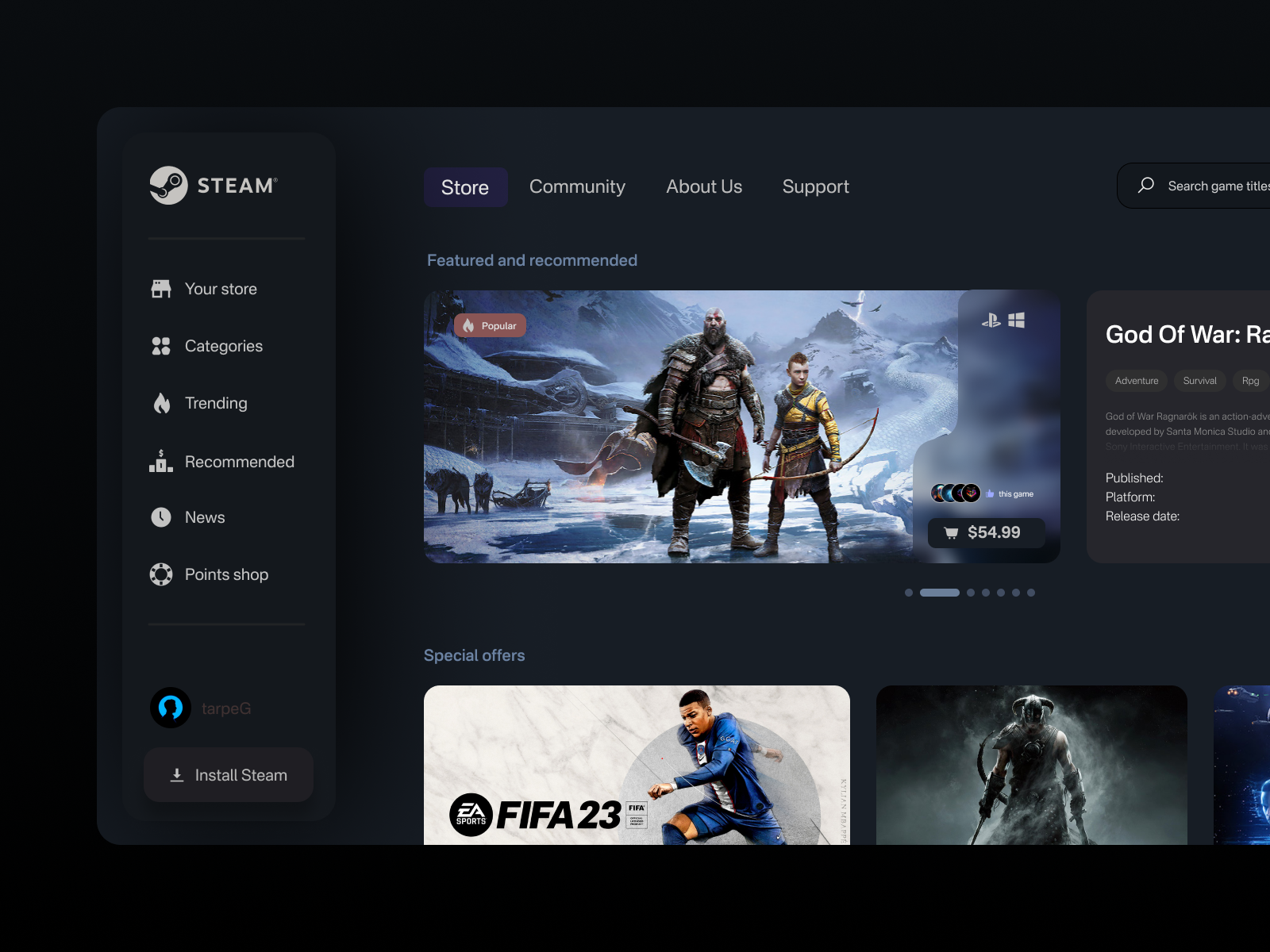 STEAM Website Redesign - Modern UI Design by Petar Kajba on Dribbble