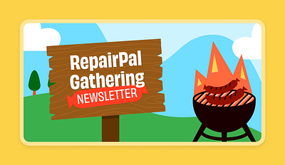 RepairPal Company Gathering Newsletter Visuals bbq brand brand design branding email visuals figma graphic design graphicdesign illustration marketing nature newsletter summertime vector vector illustration visuals