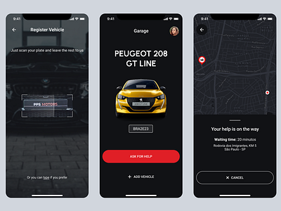 Car Breakdown Assistance App design mobile product design ui ux visual