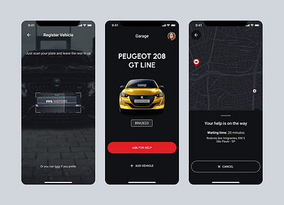 Car Breakdown Assistance App design mobile product design ui ux visual