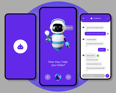 Ordering AI bot UI design ai app app design bot design mobile ui uiux ux