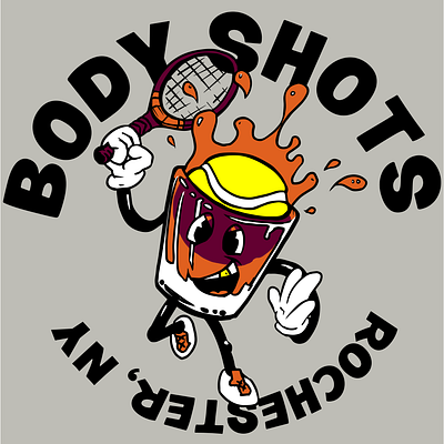 The Body Shots Team Tennis ball branding graphic design logo racquet sports team tennis