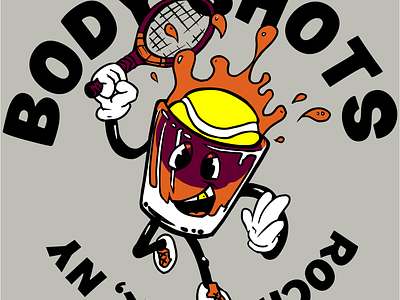 The Body Shots Team Tennis ball branding graphic design logo racquet sports team tennis