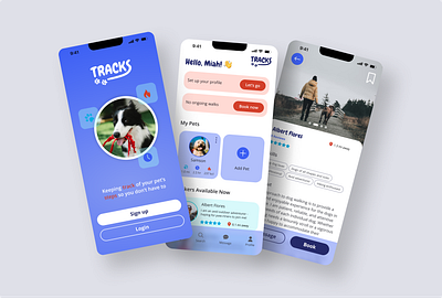 Dog Walking App app booking branding design dog walking product onboarding ui ux