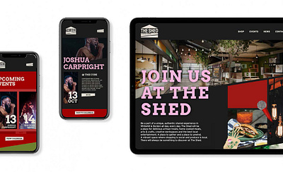 The Shed branding environments graphic design illustration logo ui website