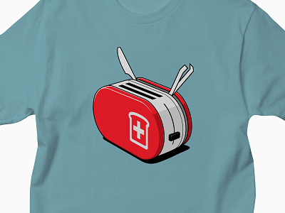 Survival Toast design glenn jones glennz illustration illustrator swiss army knife tee toaster tshirt vector