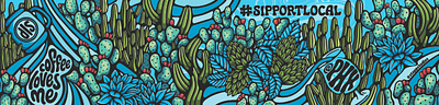 SIP Sky Harbor Mural agave beer bright cactus coffee desert graphic design hops illustration prickly pear psychedelic saguaro