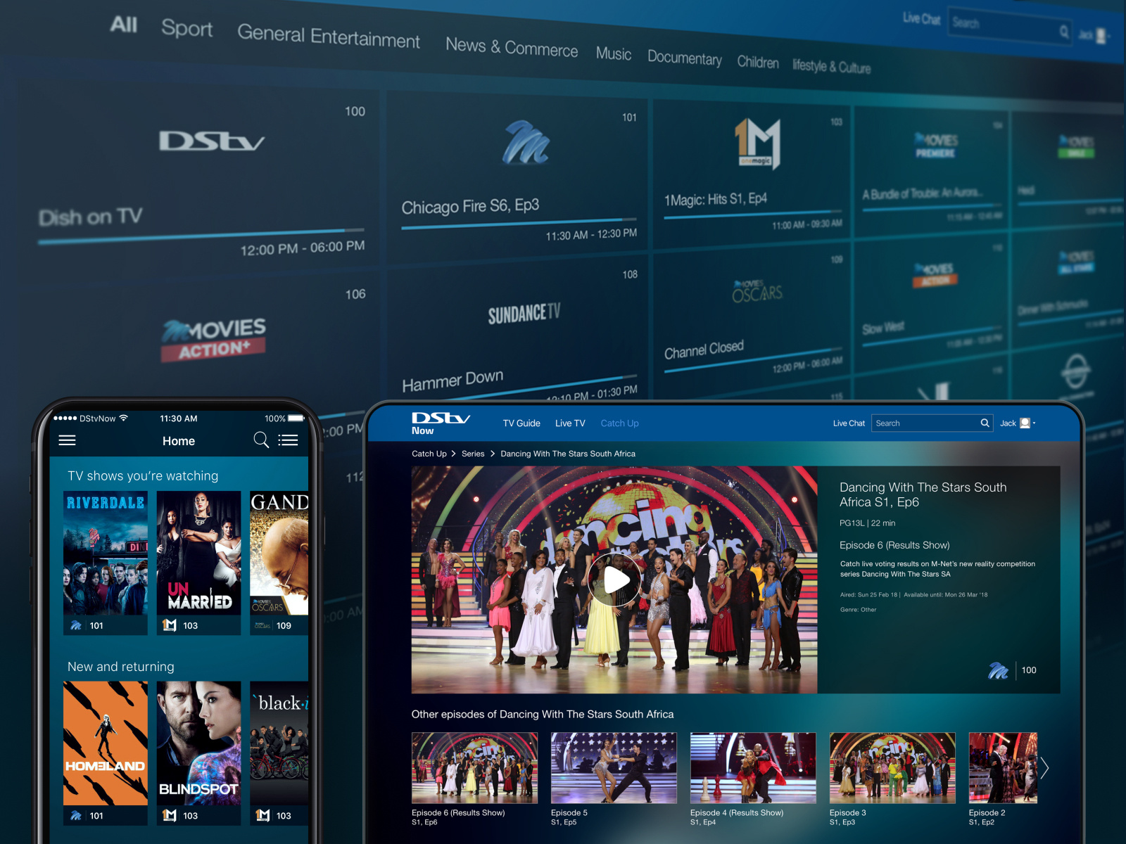 Video streaming app UI Refresh branding content dashboard dstv entertainment home page hulu mobile app netflix player streaming ui video video content video player web