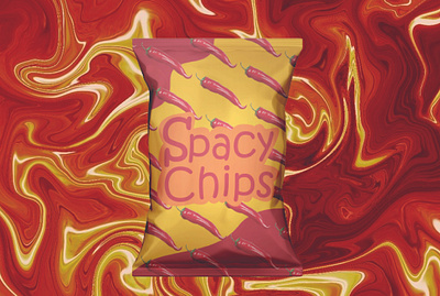 Spacy Chips ads brand branding design graphic design logo packaging social media post typo typography vector