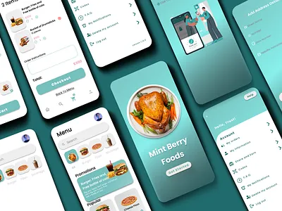 food app 3d animation app branding design graphic design motion graphics typography ui ux vector