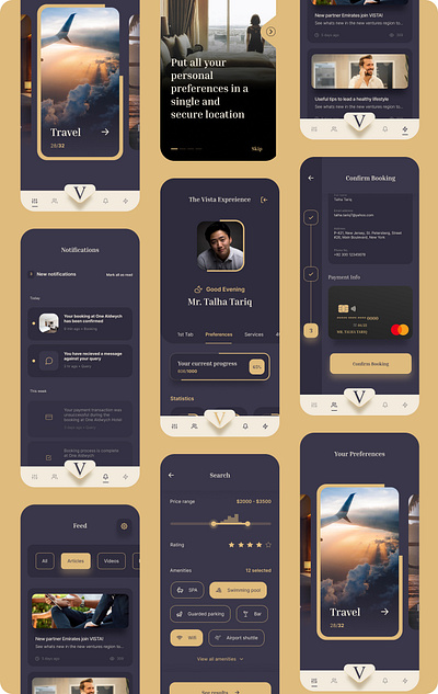 Visor: A Hotel Management App app branding dark mode design figma graphic design hotel mobile app ui ux