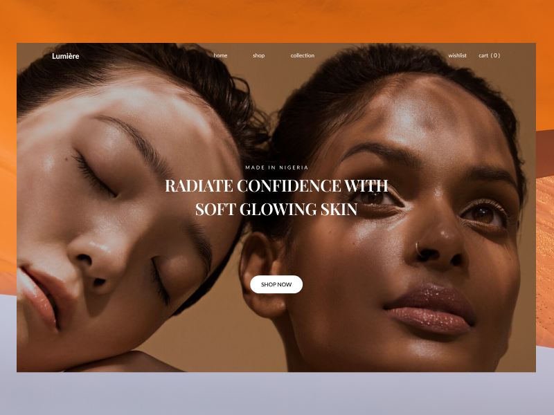 Lumière - Skincare Landing Page design figma landing page skincare website ui ui design website website design