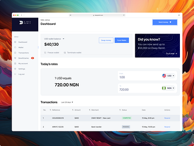 Dway Remit - Finance ai app branding design finance graphic design illustration logo ui website