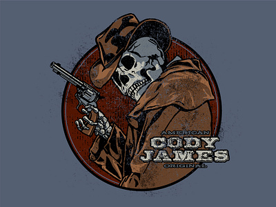 Skull Slinger graphic design gunslinger illustration revolver skull tee tee shirt western