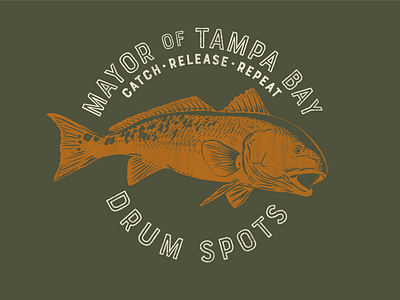 Mayor of Tampa fishing graphic design illustration redfish tee tee shirt