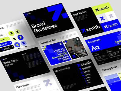 zenith - Brand Guidelines blue brand brand guidelines branding color color combination digital branding exploration green logo logo design logo guidelines
